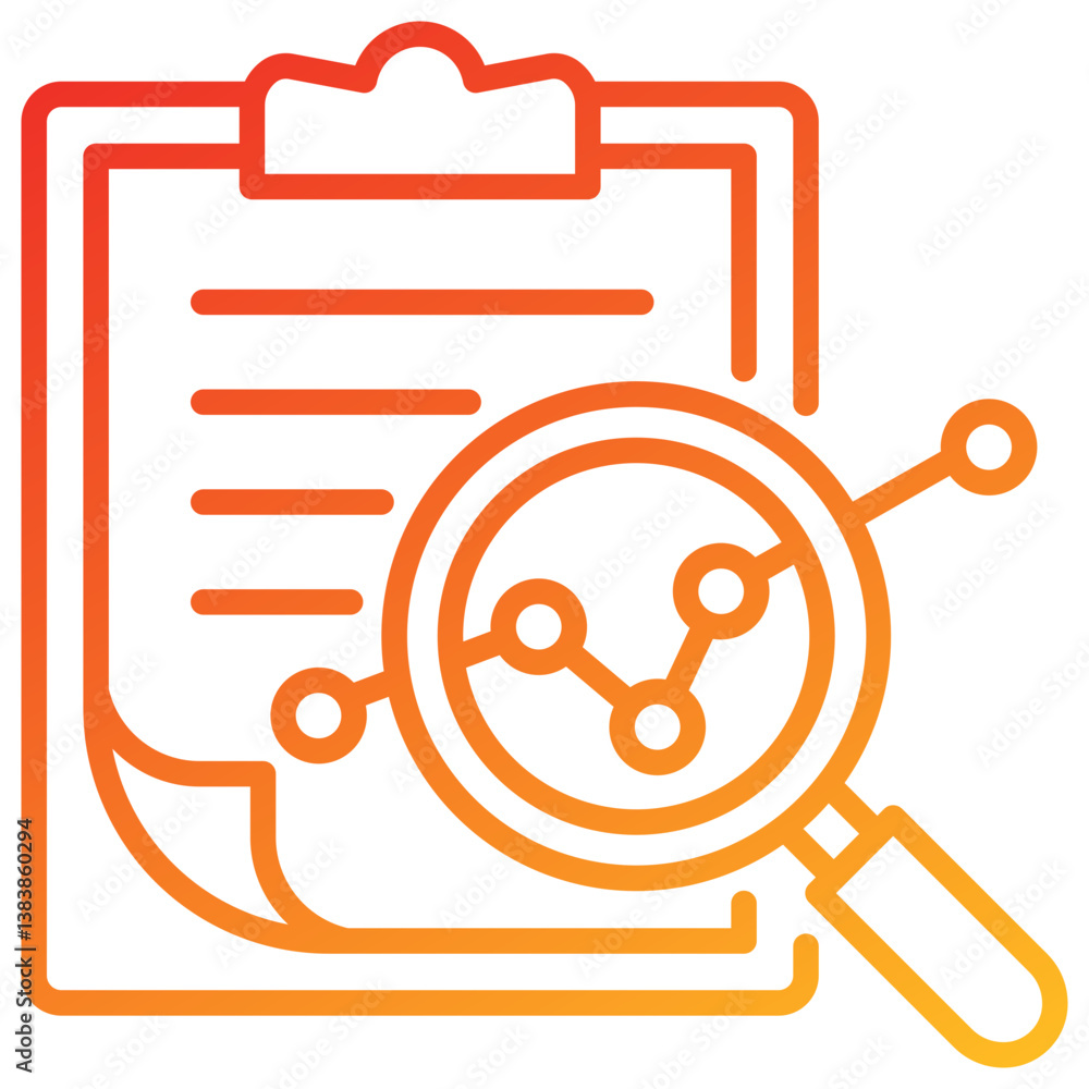 Poster analysis line gradient icon