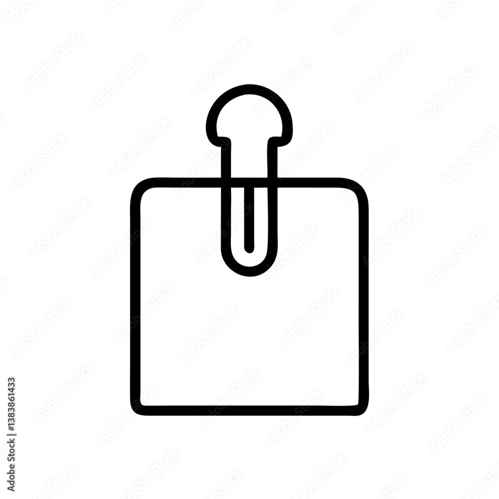Poster a simple yet powerful paperclip secures a blank square note, symbolizing potential and organization 