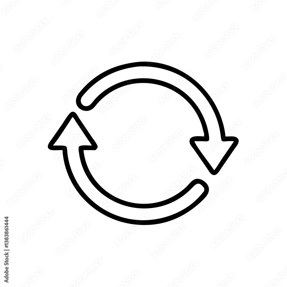 Aufkleber the continuous cycle of renewal and rebirth, symbolized by interconnected arrows forming a circular 