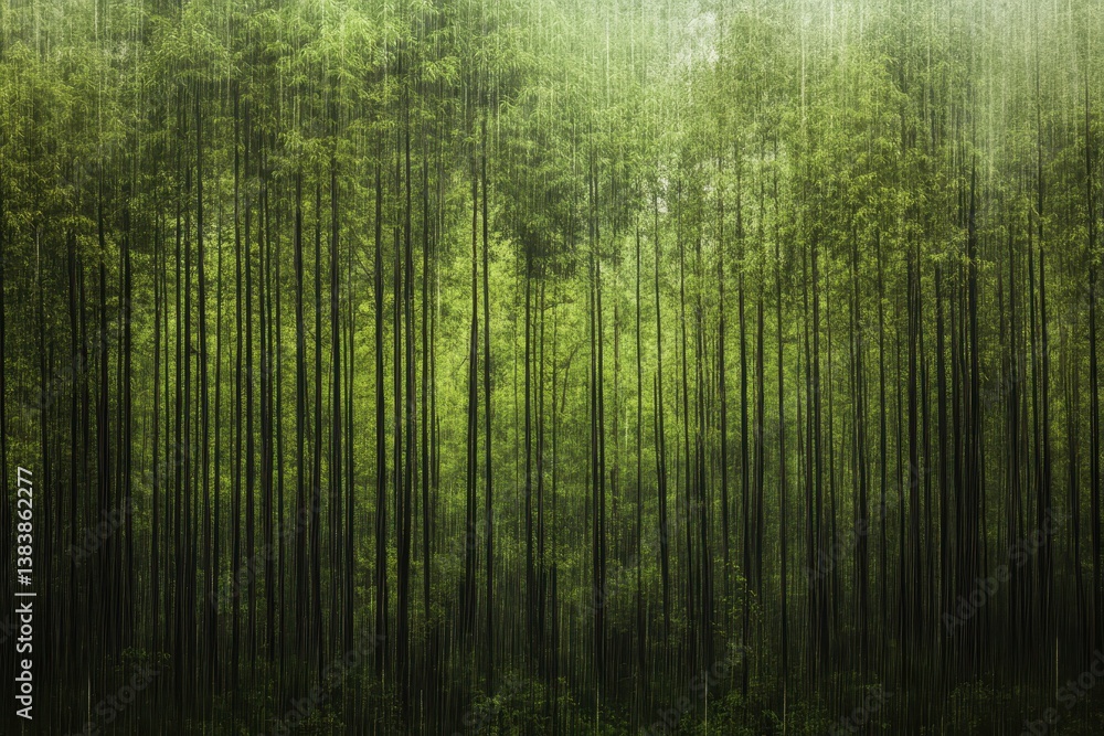 Poster this photo showcases a dense forest teeming with a variety of towering trees creating a vibrant and 