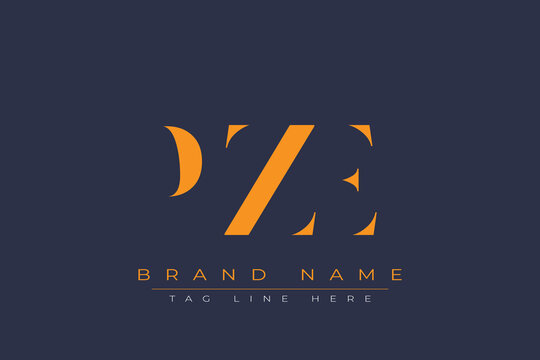 PZE abstract letter logo design. This logo is designed by three abstract letters.