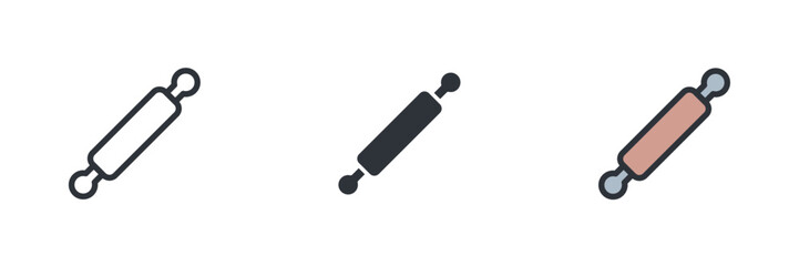 Rolling Pin icon. Rolling Pin Symbol sign for mobile concept and web design. Vector icon, Logo illustration, Vector graphics