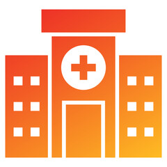 Obraz premium Hospital Glyph Gradient Icon