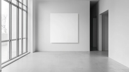 Obraz premium a blank picture frame in a white room