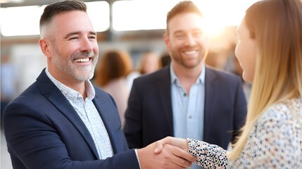 Business handshake, a deal done: A professional man sealing a deal with handshake, conveying trust and partnership.