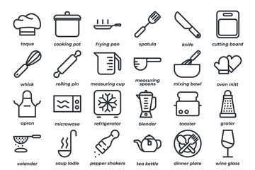Fototapeta premium Kitchen and Cooking set icon, isolated Kitchen and Cooking set sign icon, vector illustration