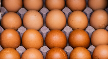 primer plano de cubeta de huevos campesinos - foto de stock 