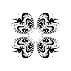 Elegant Abstract Floral Design: Black & White Ornamental Pattern