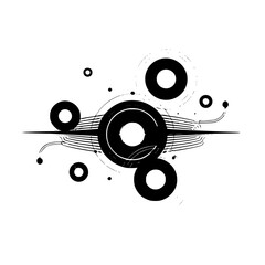 Obraz premium Abstract Geometric Design: Circular Elements, Technology, Minimalist