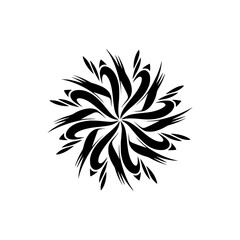 Abstract Floral Design, Black and White Decorative Element