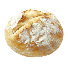 A Rustic Round Loaf of Pain de Campagne Isolated on Transparent Background
