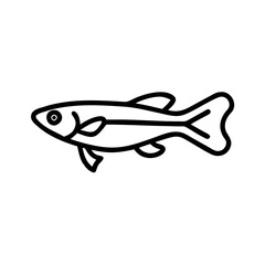 endler s livebearer fish vector icon, simple black outline line icon of endler s livebearer fish, aquarium fish vector line art icon