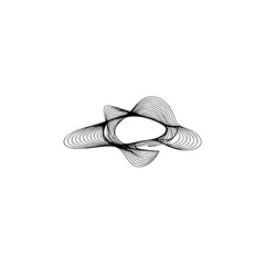 Abstract Line Art: Flowing Curves in Black on White