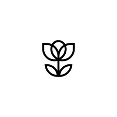 Fototapeta premium Minimalist Tulip Logo on White Background