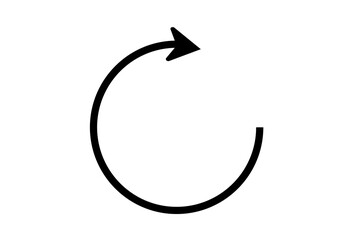 black round circle arrow clockwise direction