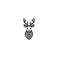 Minimalist Deer Logo: Black and White Geometric Icon