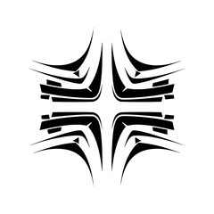 Abstract Cross Shape, Grayscale, Modern Design, Minimalist Art