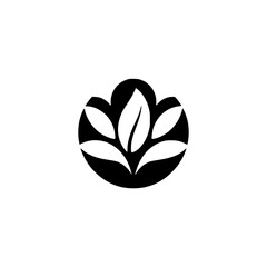 Minimalist Leaf Logo Design - Black and White Botanical Icon