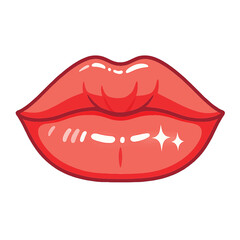 Vector illustration showing a close up of glossy, plump lips in soft pink tones. Isolated design on white background. Perfect for beauty, skincare, and lip enhancement visuals.