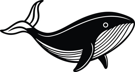 Obraz premium Blue Whale Line art Design with white background