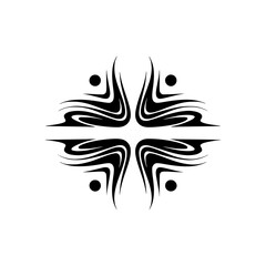 Obraz premium Abstract Cross Design in Black on Gray, Decorative Element