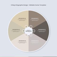 6 Step Infographics Design Template, circle diagram, Modern Business presentation Infographic elements, colorful circle workflow slide template,  Timeline minimalist rounded infographic template