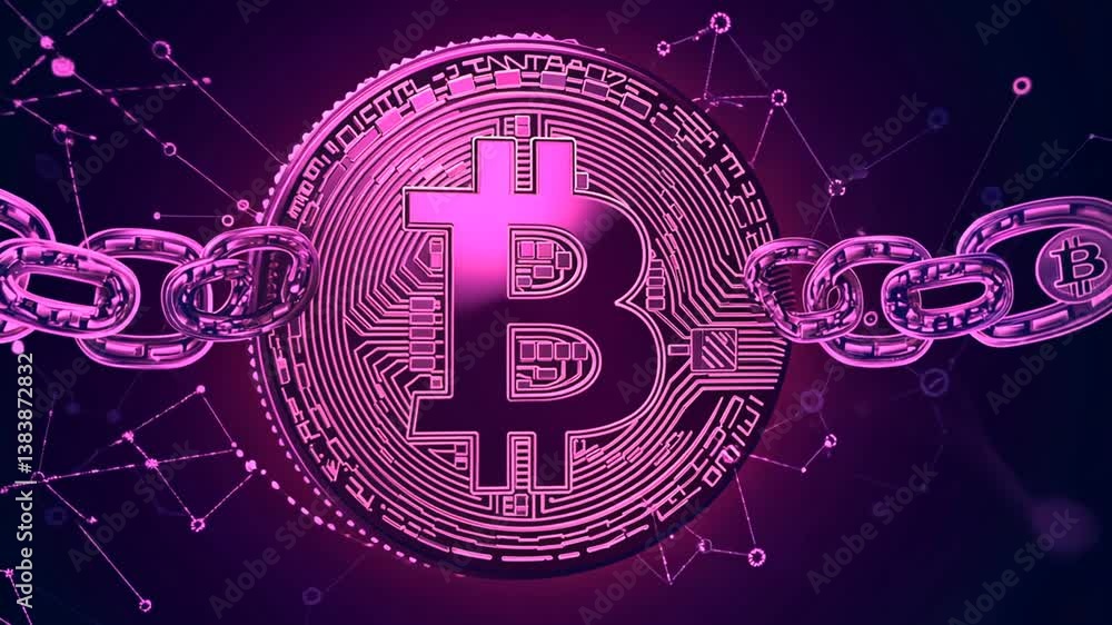 Poster digital currency symbolizing blockchain handshake concept generative ai