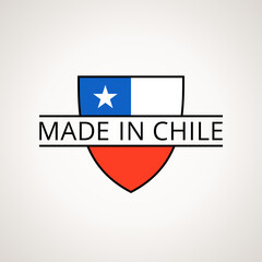 Made in Chile - coat of arms with Chilean flag
