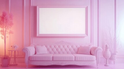 a white couch sitting in a living room next to a lamp