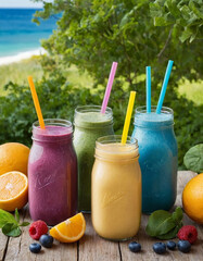 Colorfull summer smoothies