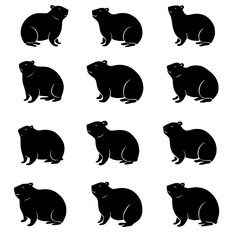 Fototapeta premium Collection of Capybaras vector designs, Capybaras vector illustration