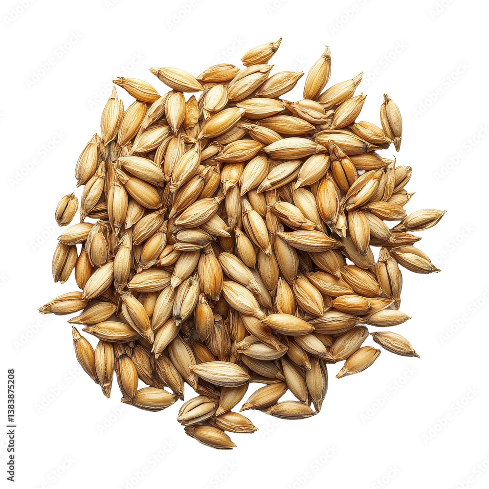 Poster malt extract shown isolated on a transparent background capturing the essence of brewing ingredients