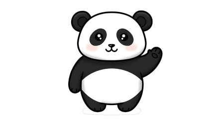 Fototapeta premium Cute panda thumbs up cartoon
