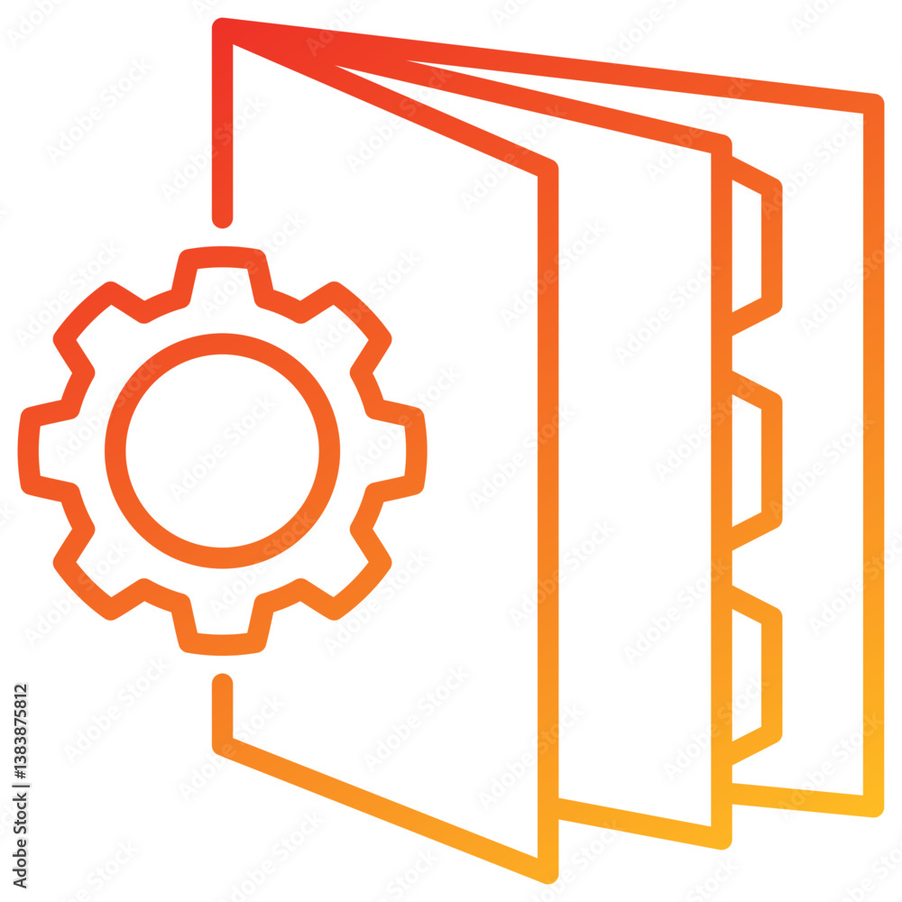 Poster project line gradient icon
