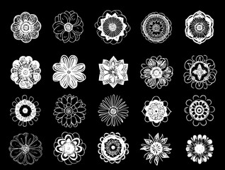 Collection of Gardenias mandala vector design, Gardenias vector illustration