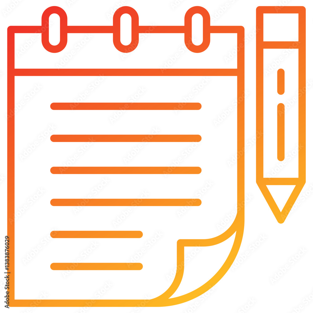 Poster Notes Line Gradient Icon
