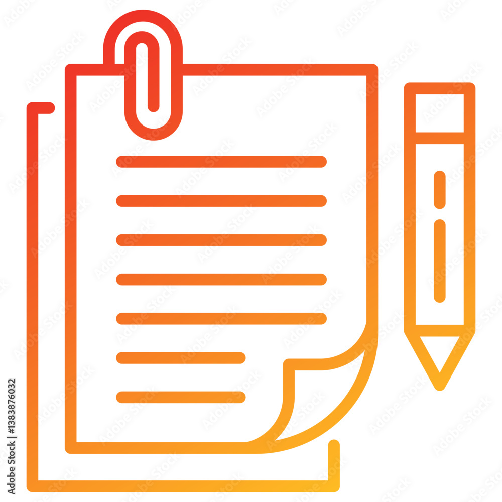 Poster memo line gradient icon