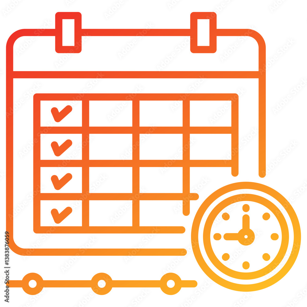 Poster schedule line gradient icon