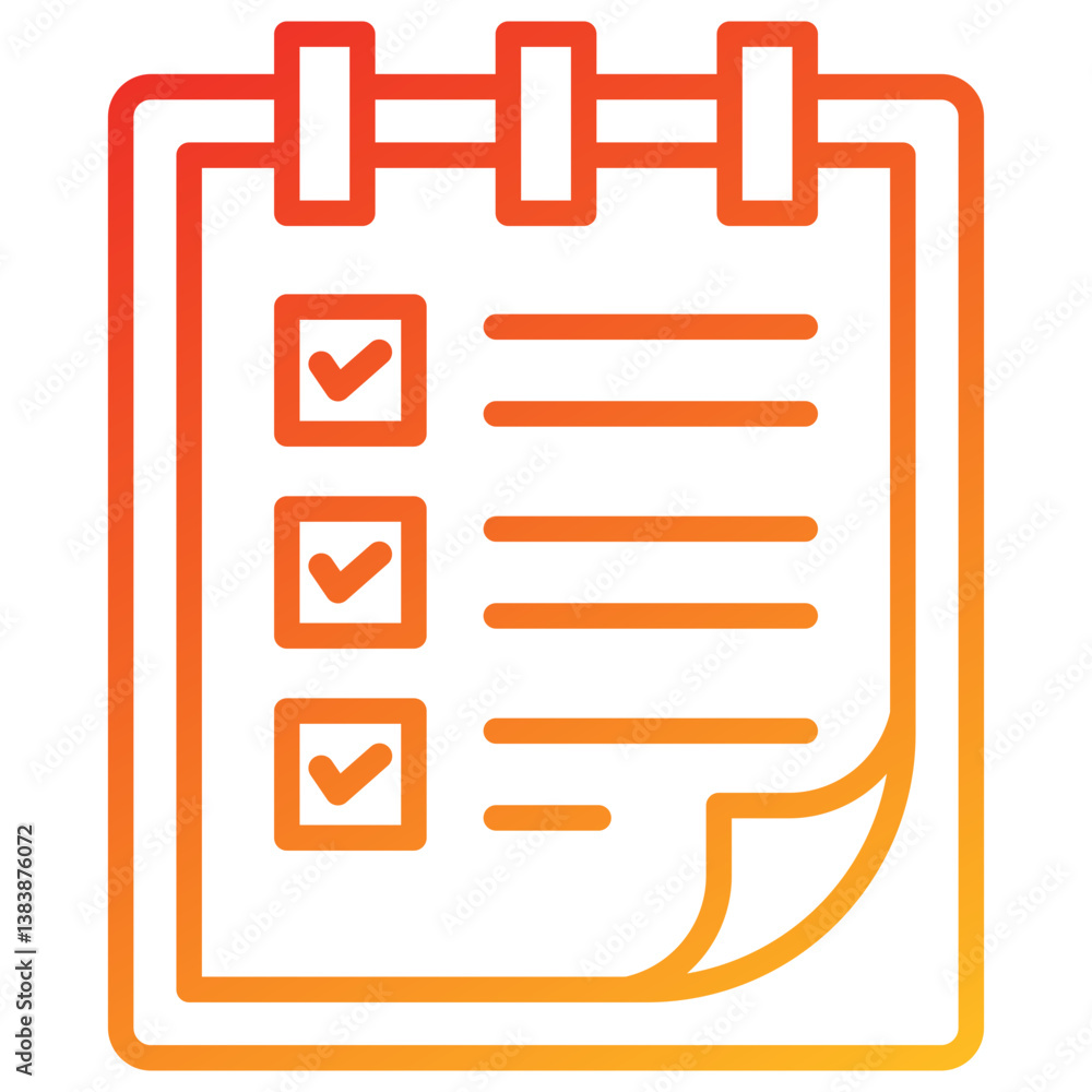 Aufkleber to do list line gradient icon