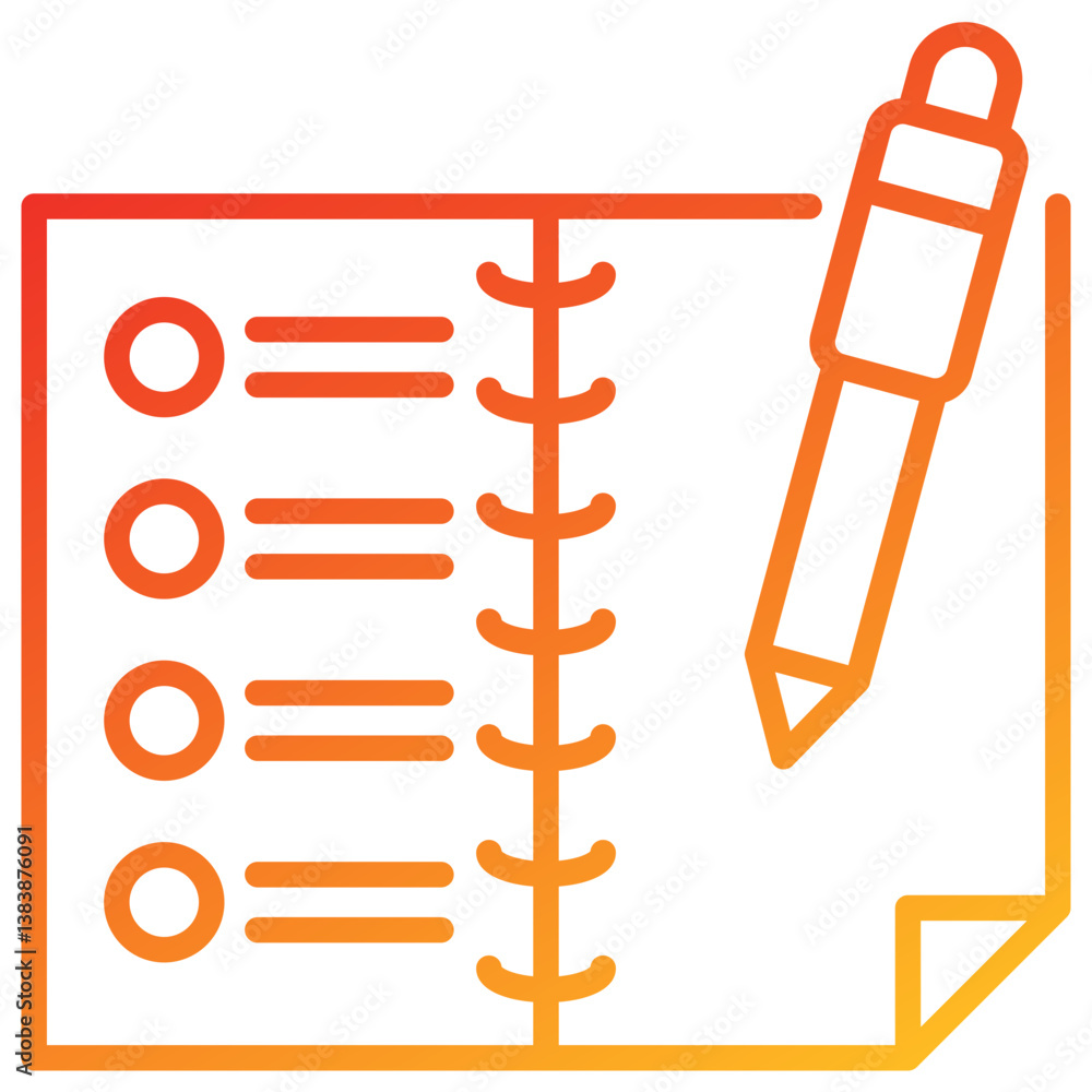 Aufkleber memo pad line gradient icon