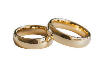 A symbol of everlasting love, two gleaming gold wedding bands intertwined, reflecting a lifetime of shared joy and commitment against a bright, clean background.