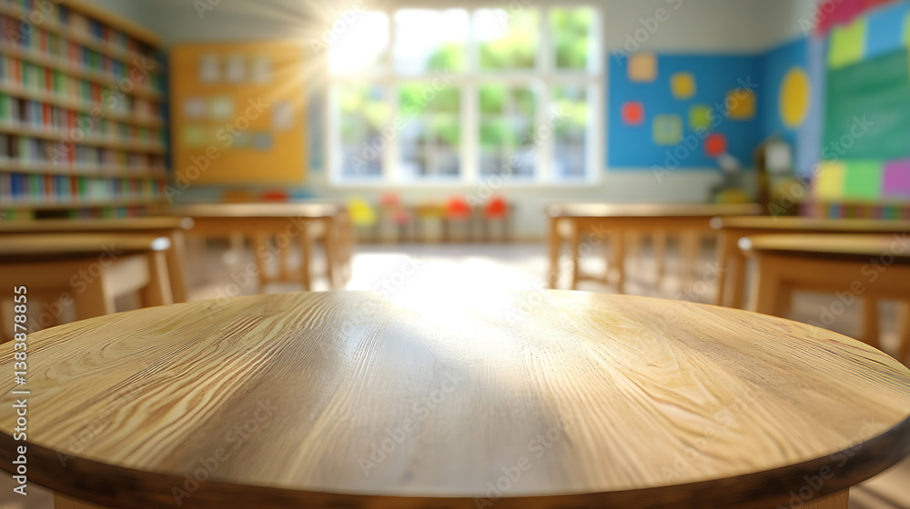 Aufkleber blur image of picture library background, library resources, including vast knowledge and sun light,
