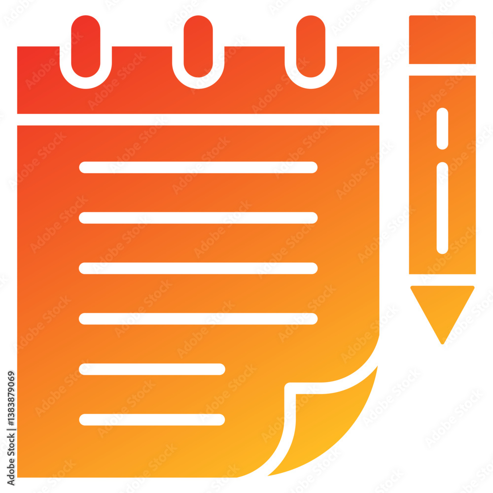 Poster notes glyph gradient icon
