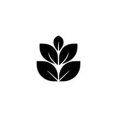 Minimalist Leaf Logo in Black on White, Clean & Organic Design