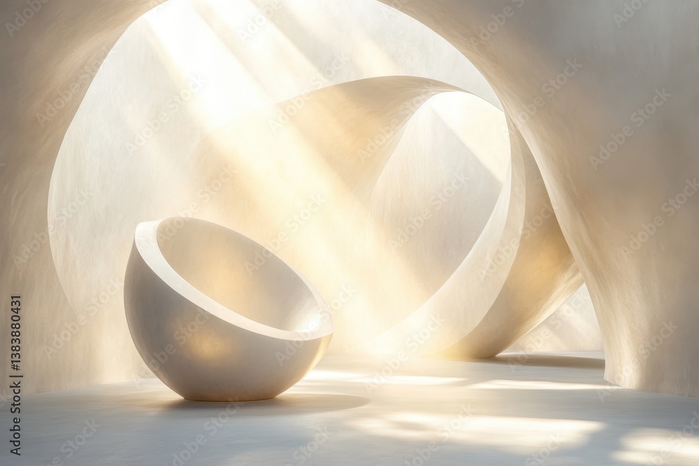 Aufkleber unique architectural design featuring light and abstract shapes in a tranquil setting