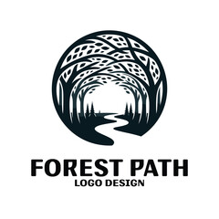 Forest Path Vector Logo Design