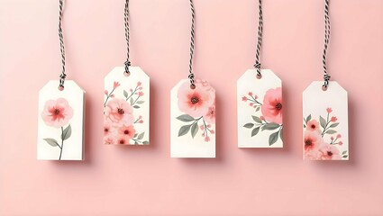 Floral Gift Tags Set – Pink Aesthetic Tags for Gifts, Scrapbooking, and Crafts