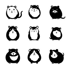 Collection of Hamsters vector designs, Hamsters illustration art