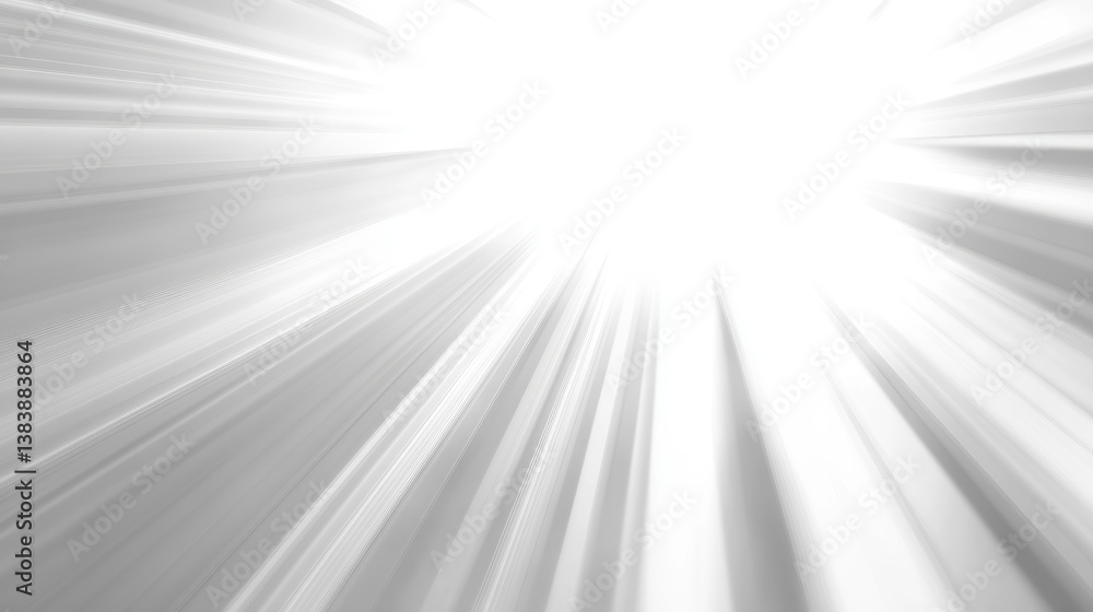 Poster abstract grayscale radial burst background with bright center and radiating lines.