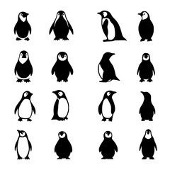 Fototapeta premium Collection of Penguins vector designs, Penguins illustration art
